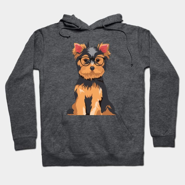 Cute Hipster Little Yorkshire Terrier T-Shirt for Dog Lovers Hoodie by riin92